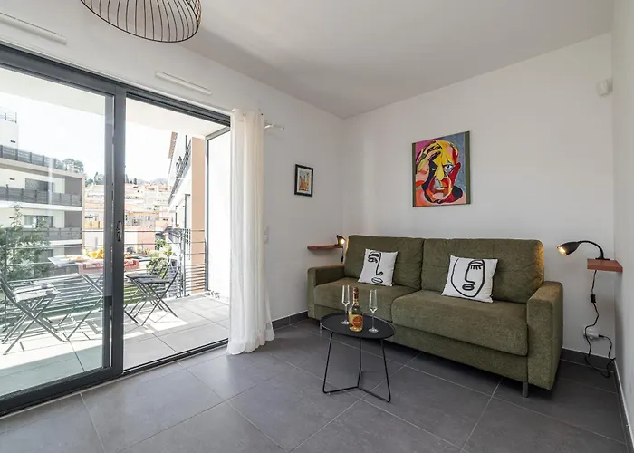 Queen Riviera : Climatisation, Parking, Terrasse Lejlighed Menton