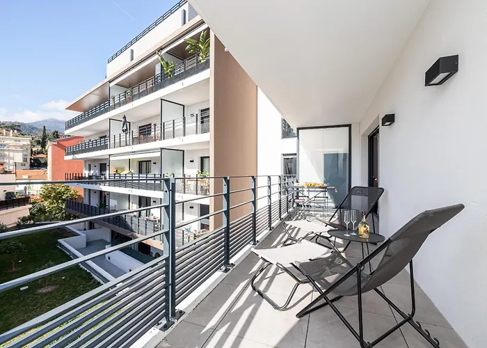 Queen Riviera : Climatisation, Parking, Terrasse Lejlighed Menton